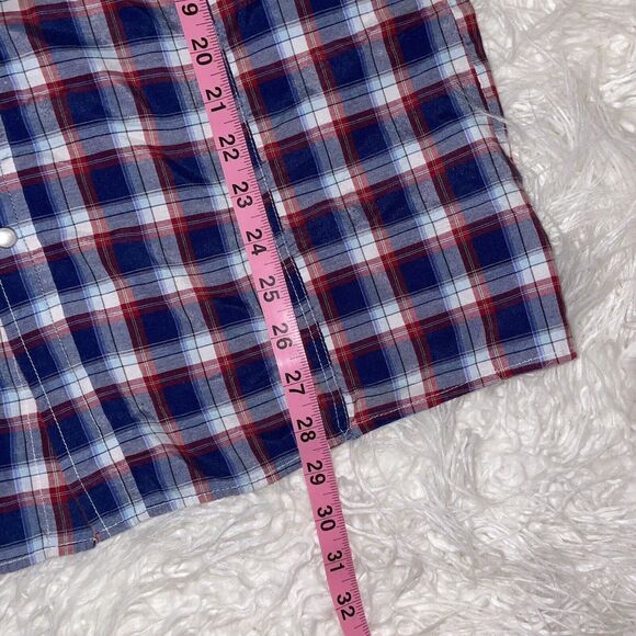 Sovereign Code Shirt Button Down Large Pearl Snap Western Style Red White Blue - Picture 4 of 5